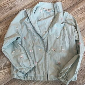 Vintage floral Embroidered Zip-Up Jacket